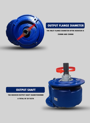 Flange Type Gear Reducer 323mm Output With Shaft And Oil Seal